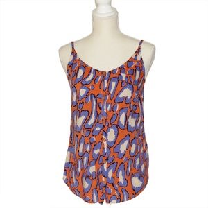 Cabi Isla Animal Print Orange Tank Top Size XS